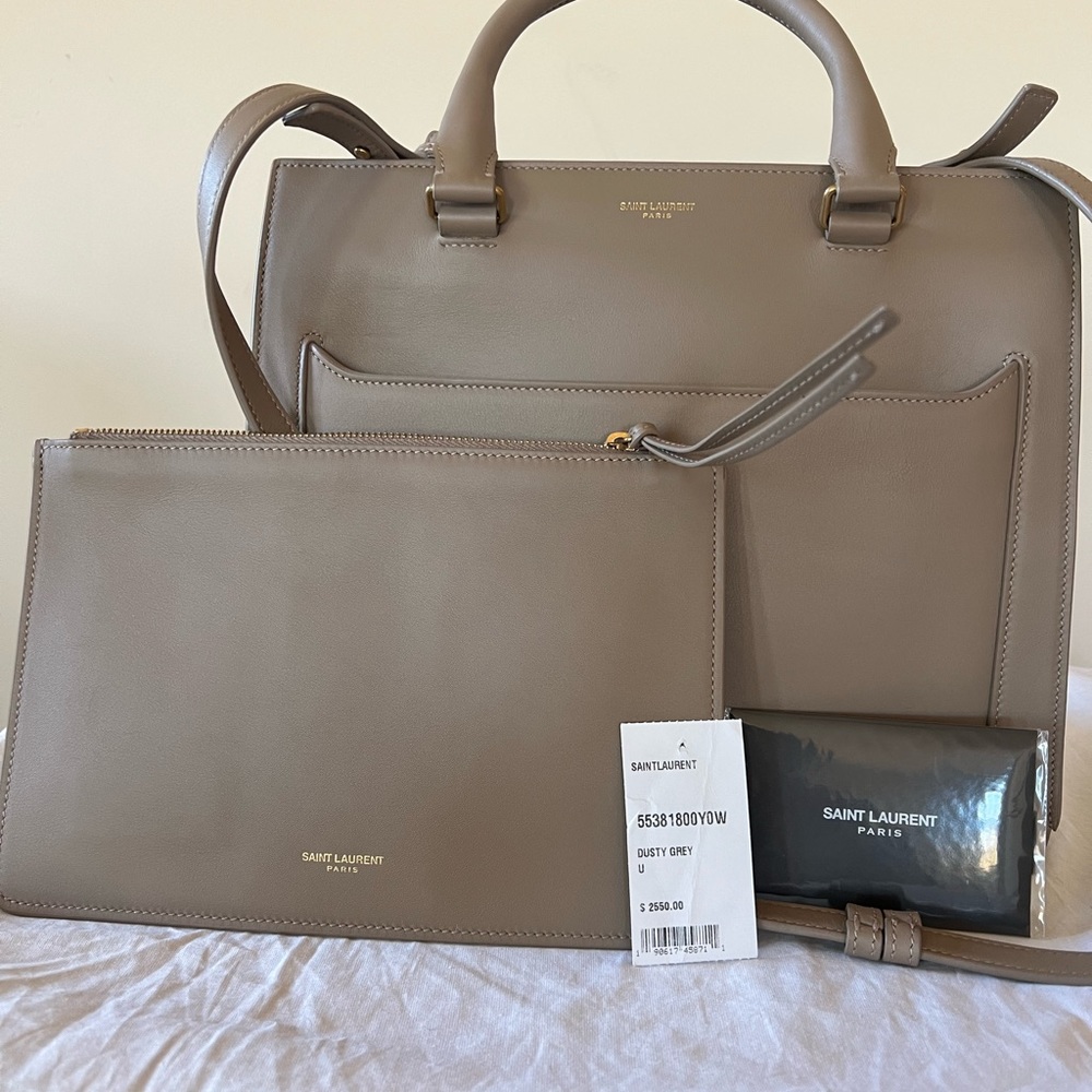 SAINT LAURENT Baby Cabas EastSide Leather Satche